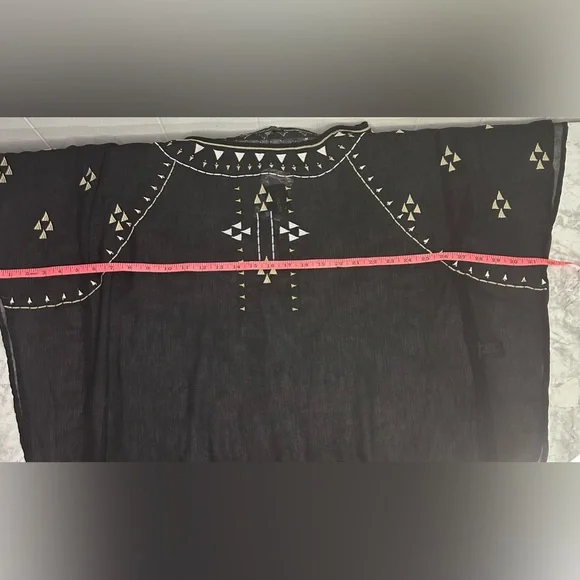 NWT Lane Bryant boho hippie semi-sheer flowy art to wear cap sleeve top size 18 - Picture 4 of 7